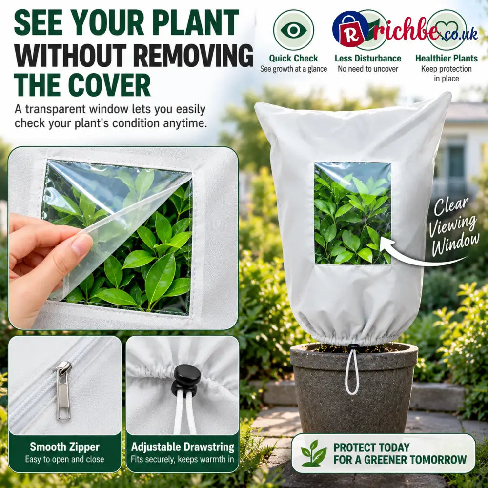 🌿 WINTER GARDEN ESSENTIAL | Plant Frost Protection Cover – Breathable Reusable Cover for Shrubs Pots & Young Trees