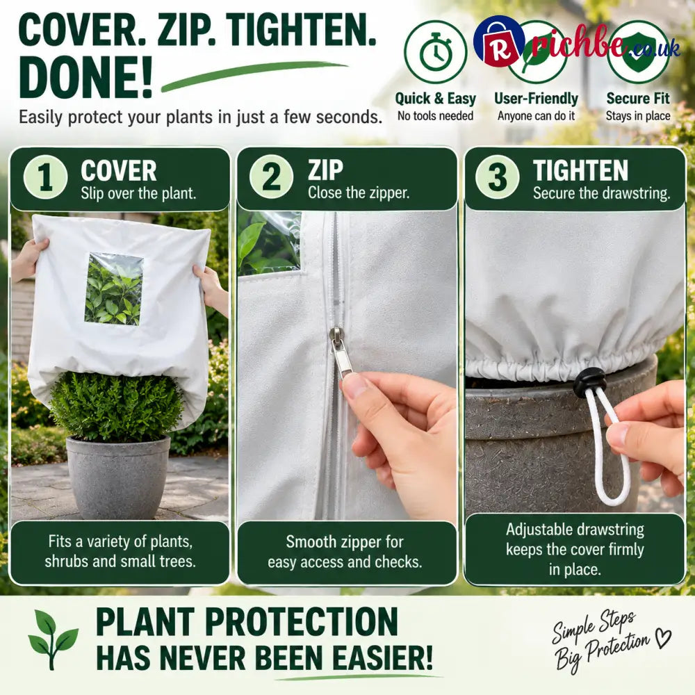🌿 WINTER GARDEN ESSENTIAL | Plant Frost Protection Cover – Breathable Reusable Cover for Shrubs Pots & Young Trees