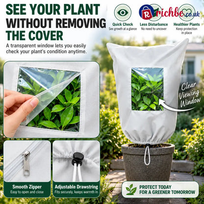 🌿 WINTER GARDEN ESSENTIAL | Plant Frost Protection Cover – Breathable Reusable Cover for Shrubs Pots & Young Trees