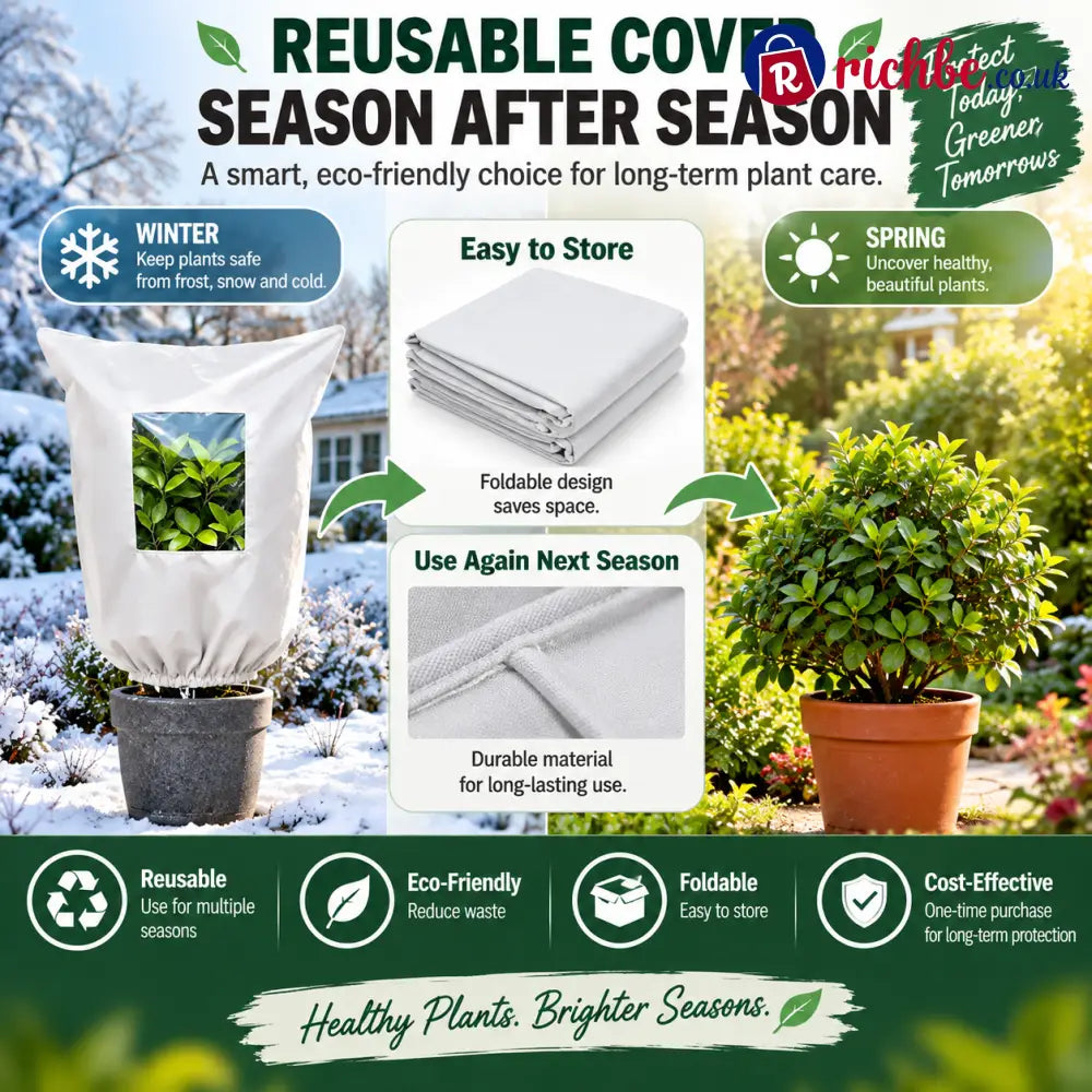 🌿 WINTER GARDEN ESSENTIAL | Plant Frost Protection Cover – Breathable Reusable Cover for Shrubs Pots & Young Trees
