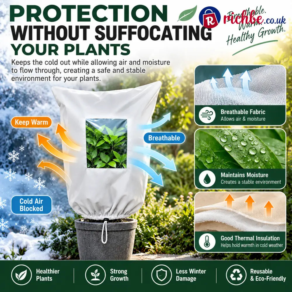🌿🧊 WINTER GARDEN ESSENTIAL | Plant Frost Protection Cover – Breathable Reusable Cover for Shrubs Pots & Young Trees