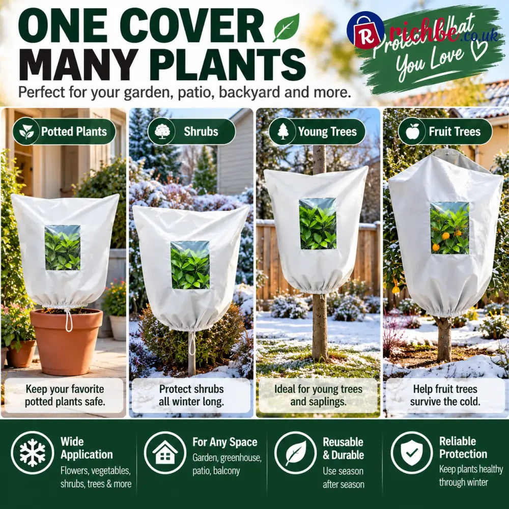 🌿 WINTER GARDEN ESSENTIAL | Plant Frost Protection Cover – Breathable Reusable Cover for Shrubs Pots & Young Trees