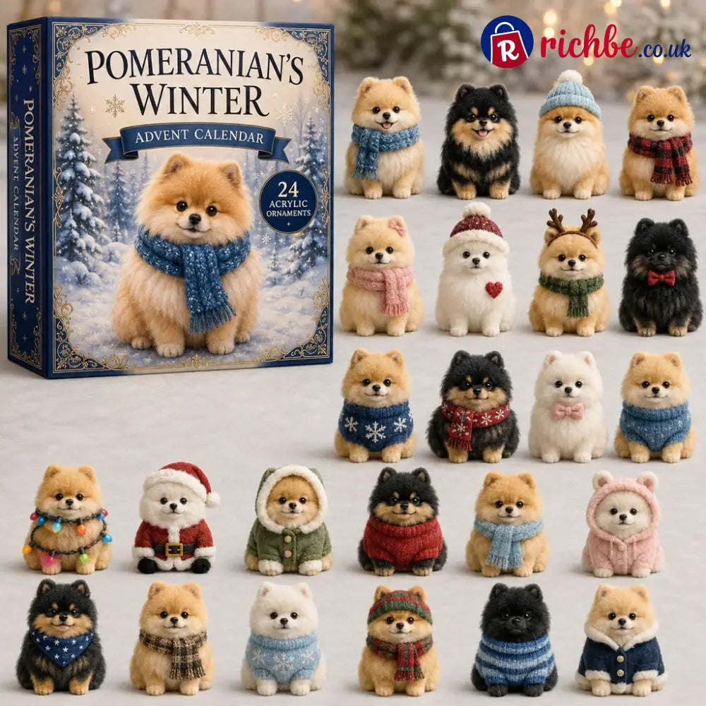 Winter Pomeranian Advent Calendar 2026 - 24-Day Festive Countdown Acrylic Charms Blind Box - Gift For Dog Lovers