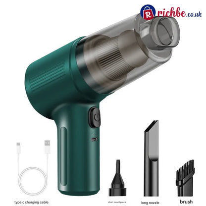 🔥Wireless Handheld Car Vacuum Cleaner Portable Cordless Vacuum Cleaner with Multi-Nozzles - GREEN(Enhanced