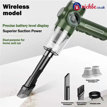 🔥Wireless Handheld Car Vacuum Cleaner Portable Cordless Vacuum Cleaner with Multi-Nozzles - GREEN / UPgrade