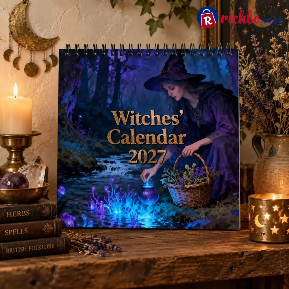 Witches’ Calendar 2027 Wall Calendar – 12-Month Mystical Witch Calendar Enchanted Forest Hanging Wall Planner for Wicca