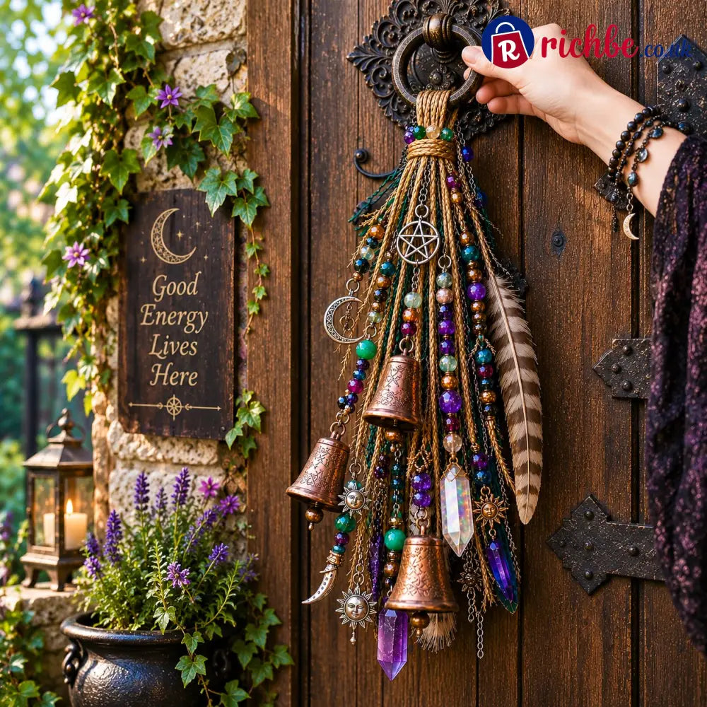 🔮Witchy Door Charm | Bells Crystals & Celestial Hanging Decor🔮