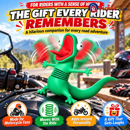 🏍️ Wobbling Spring Lizard Motorcycle Ornament – Funny Road-Vibration Rider Buddy - 🎁✨Buy 1 Get 1 Free (2Pcs)