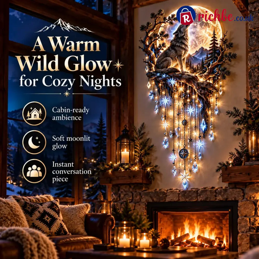 🐺🌕 Wolf Howling Moon Starfall Wall Light – Bring The Wild Home