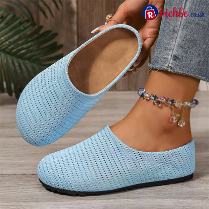 Women’s Breathable Knit Slip-On Mules - Blue / 36 - Clothing & Accessories