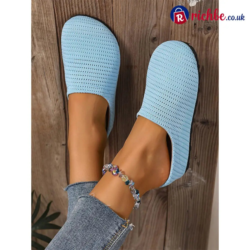 Women’s Breathable Knit Slip-On Mules - Clothing & Accessories