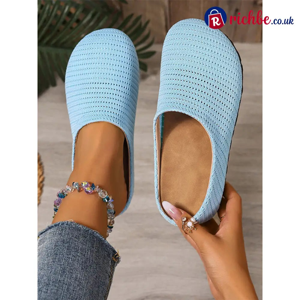 Women’s Breathable Knit Slip-On Mules - Clothing & Accessories