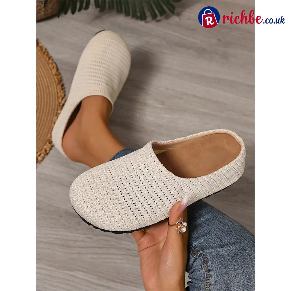 Women’s Breathable Knit Slip-On Mules - Clothing & Accessories