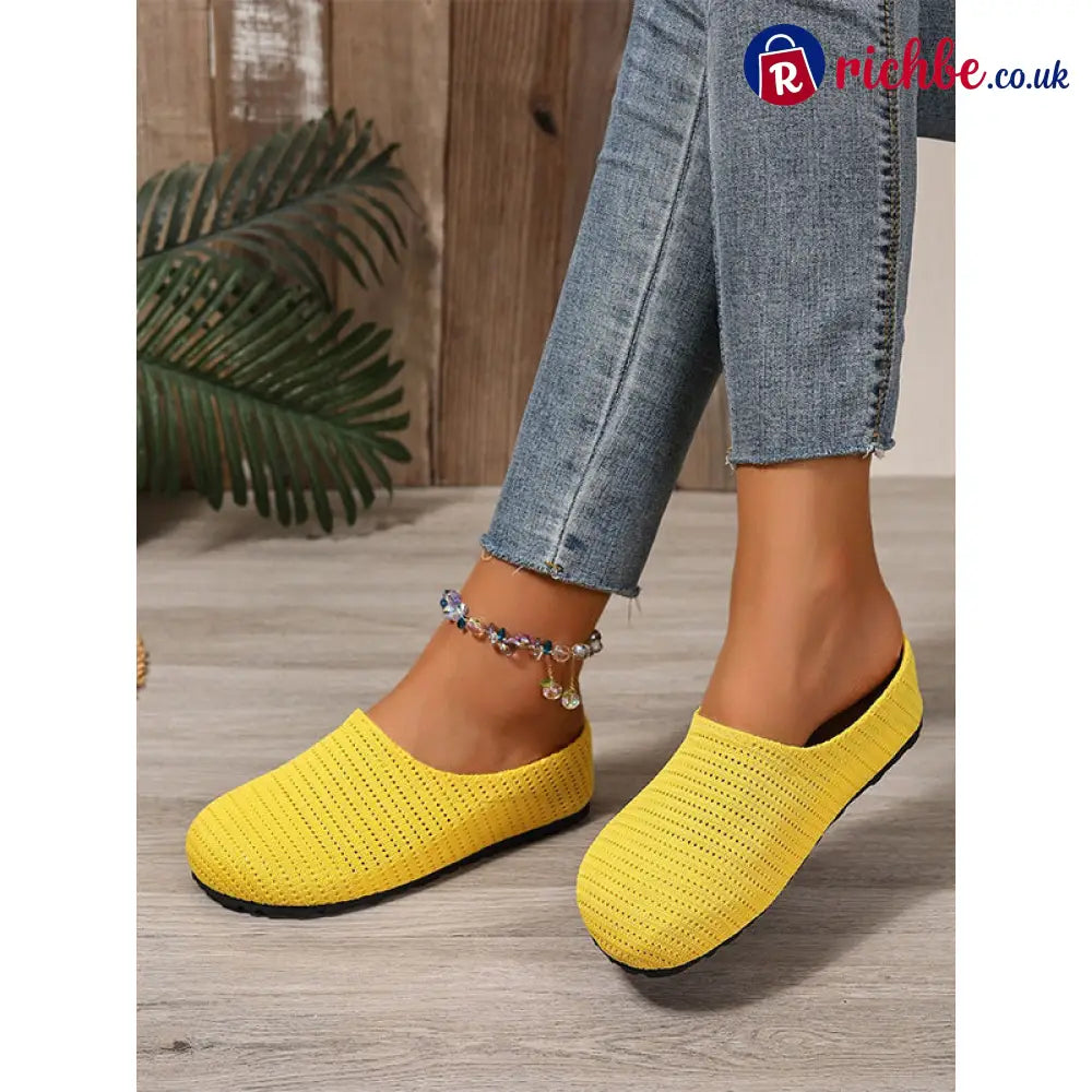 Women’s Breathable Knit Slip-On Mules - Clothing & Accessories