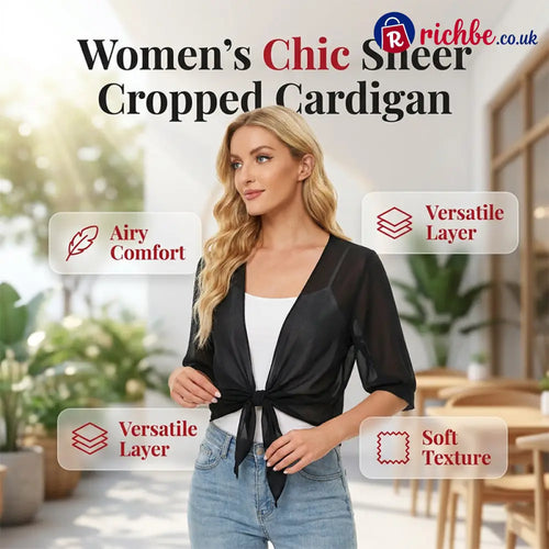 Women’s Elegant Chiffon Tie-Front Cropped Top - Clothing & Accessories