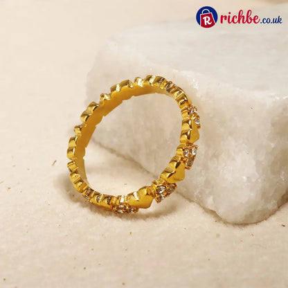 Women’s Elegant Heart Eternity Ring – Micro-Paved Zircons Stainless Steel Stackable ✨ - Clothing & Accessories