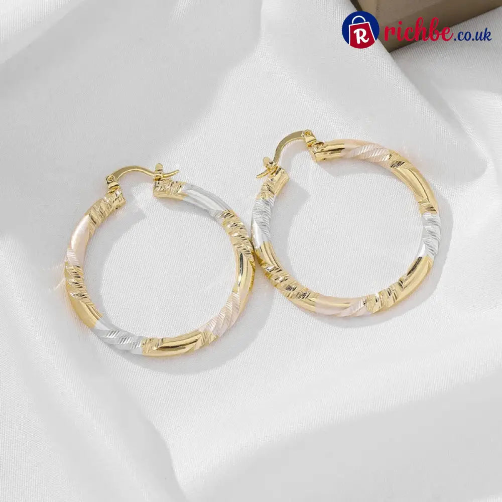 💥Women’s Elegant Twisted Hoop Earrings