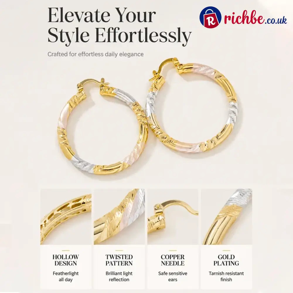 💥Women’s Elegant Twisted Hoop Earrings