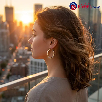 💥Women’s Elegant Twisted Hoop Earrings