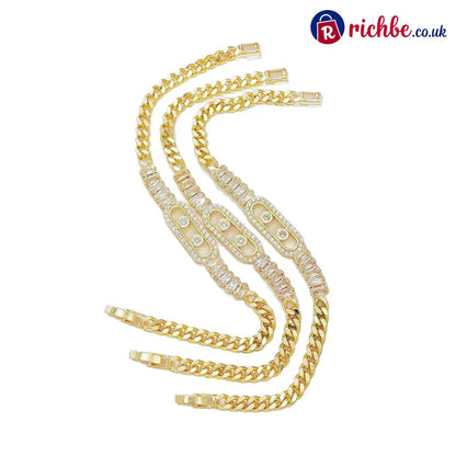 ⏳✨Women’s Gold-Tone Cubic Zirconia Chain Bracelet💎📿 - Hot Products