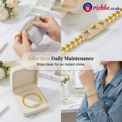 ⏳✨Women’s Gold-Tone Cubic Zirconia Chain Bracelet💎📿 - Hot Products