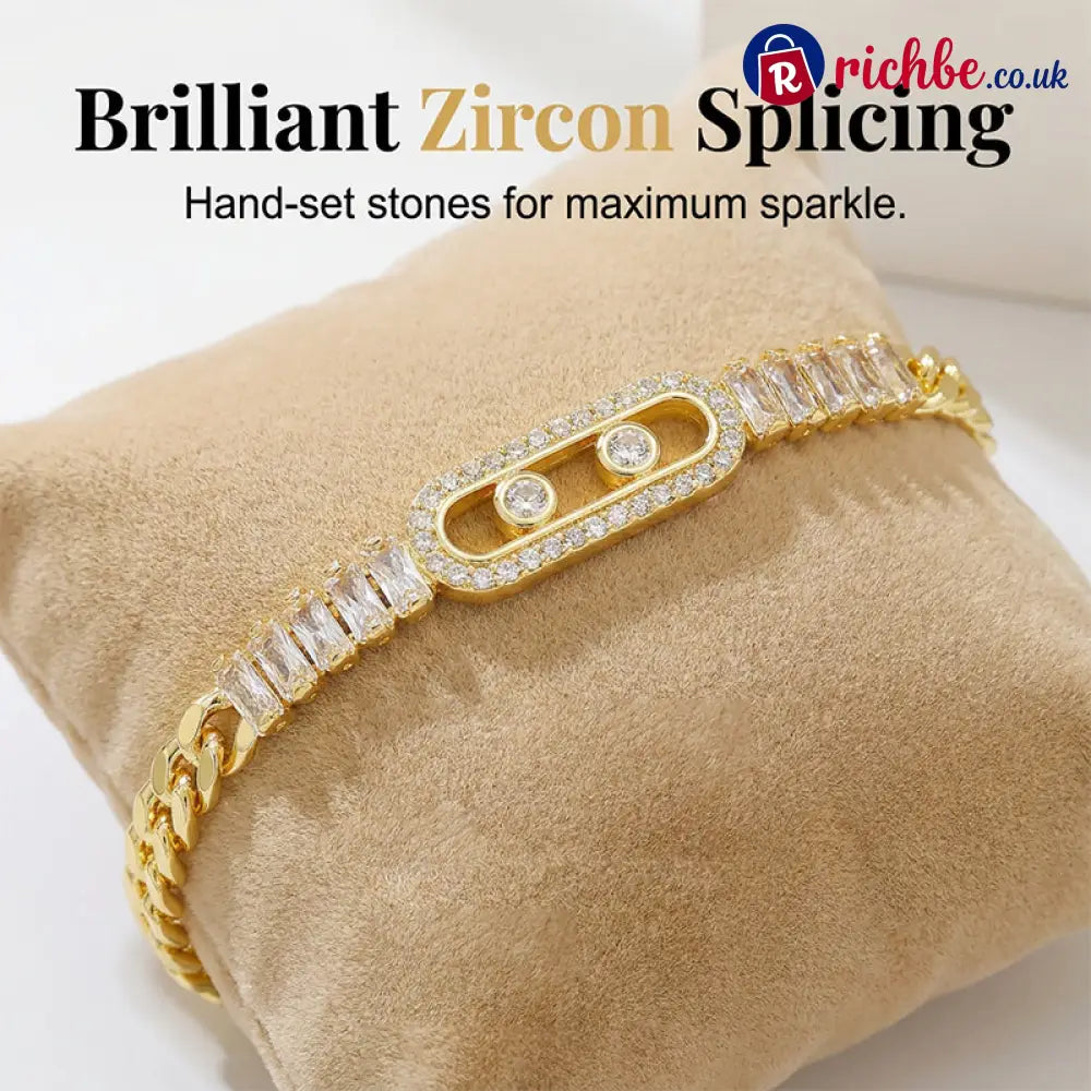 ⏳✨Women’s Gold-Tone Cubic Zirconia Chain Bracelet💎📿 - Hot Products