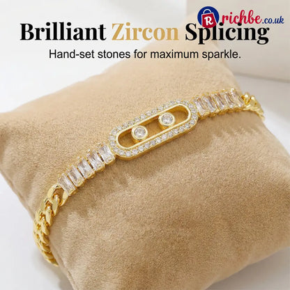 ⏳✨Women’s Gold-Tone Cubic Zirconia Chain Bracelet💎📿 - Hot Products