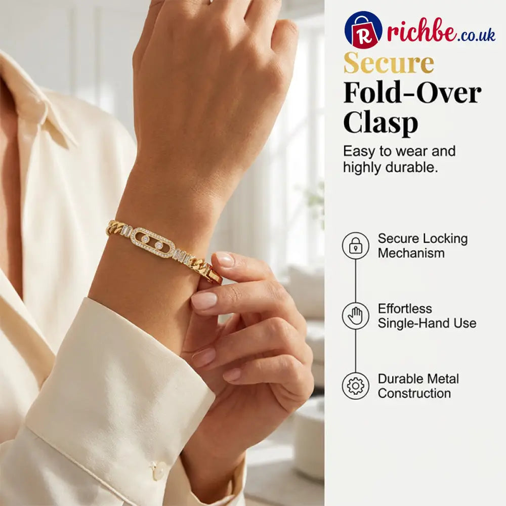 ⏳✨Women’s Gold-Tone Cubic Zirconia Chain Bracelet💎📿 - Hot Products