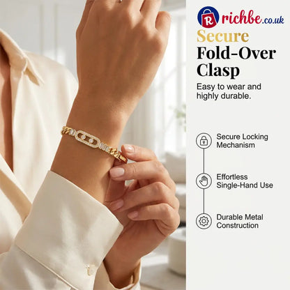 ⏳✨Women’s Gold-Tone Cubic Zirconia Chain Bracelet💎📿 - Hot Products