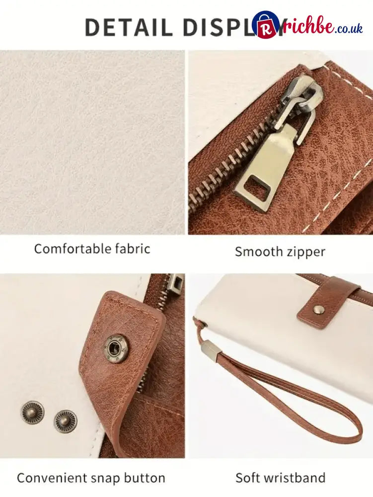 Women’s long wallet stylish clutch elegant solid color RFID blocking leather wallet👛