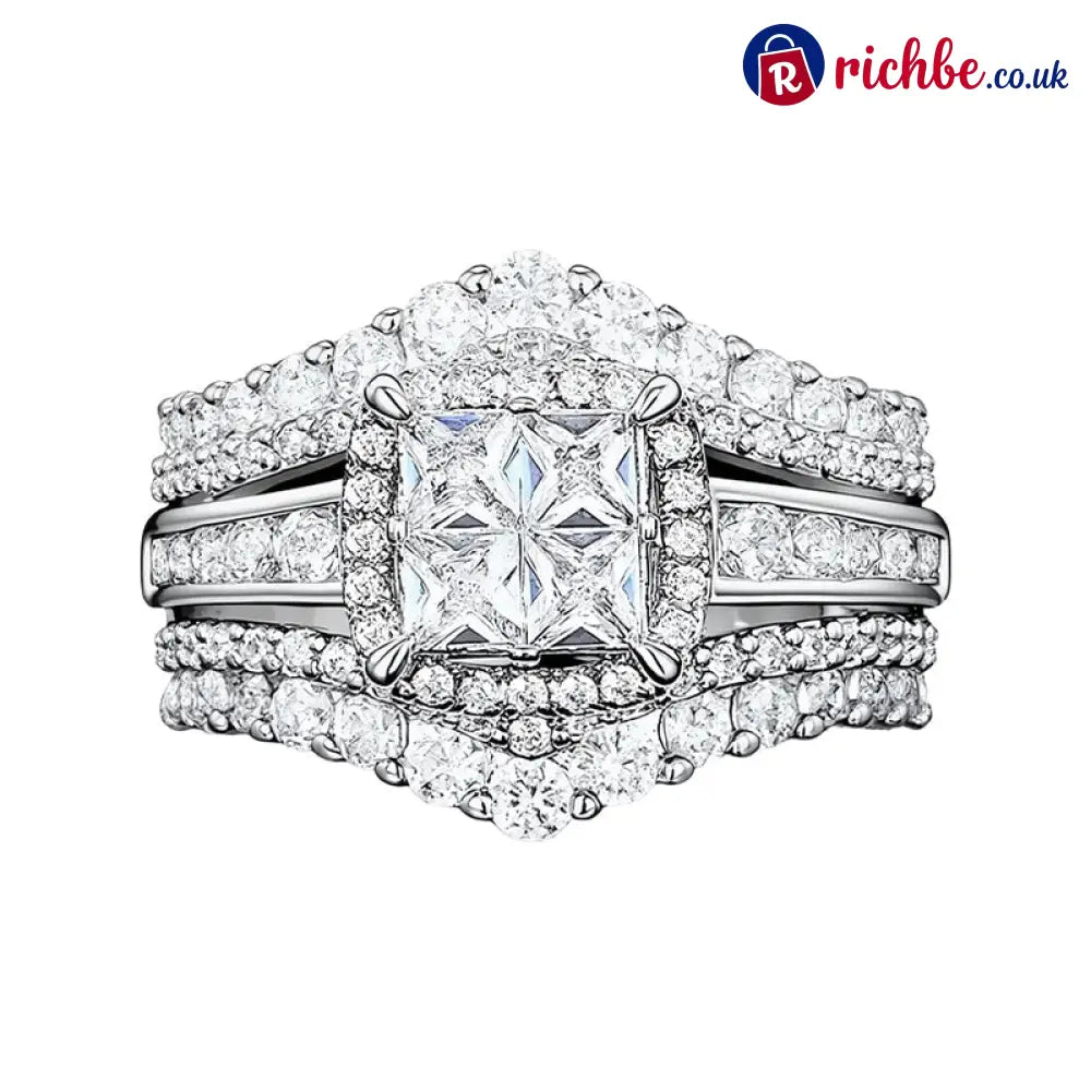 💎 Women’s Princess Cut Cubic Zirconia Filled Ring ✨ - Buy 1 Get 1 Free (2PCS) / 5/UK F½（5.5） - Clothing & Accessories