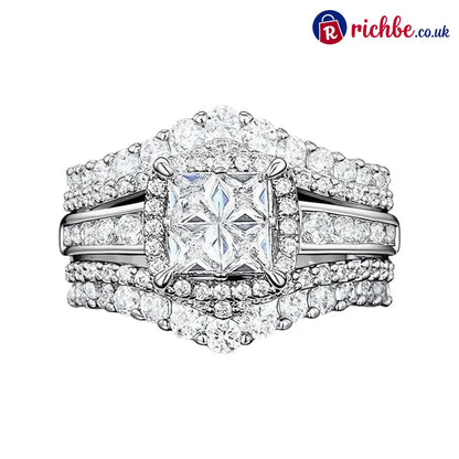 💎 Women’s Princess Cut Cubic Zirconia Filled Ring ✨ - Buy 1 Get 1 Free (2PCS) / 5/UK F½（5.5） - Clothing & Accessories