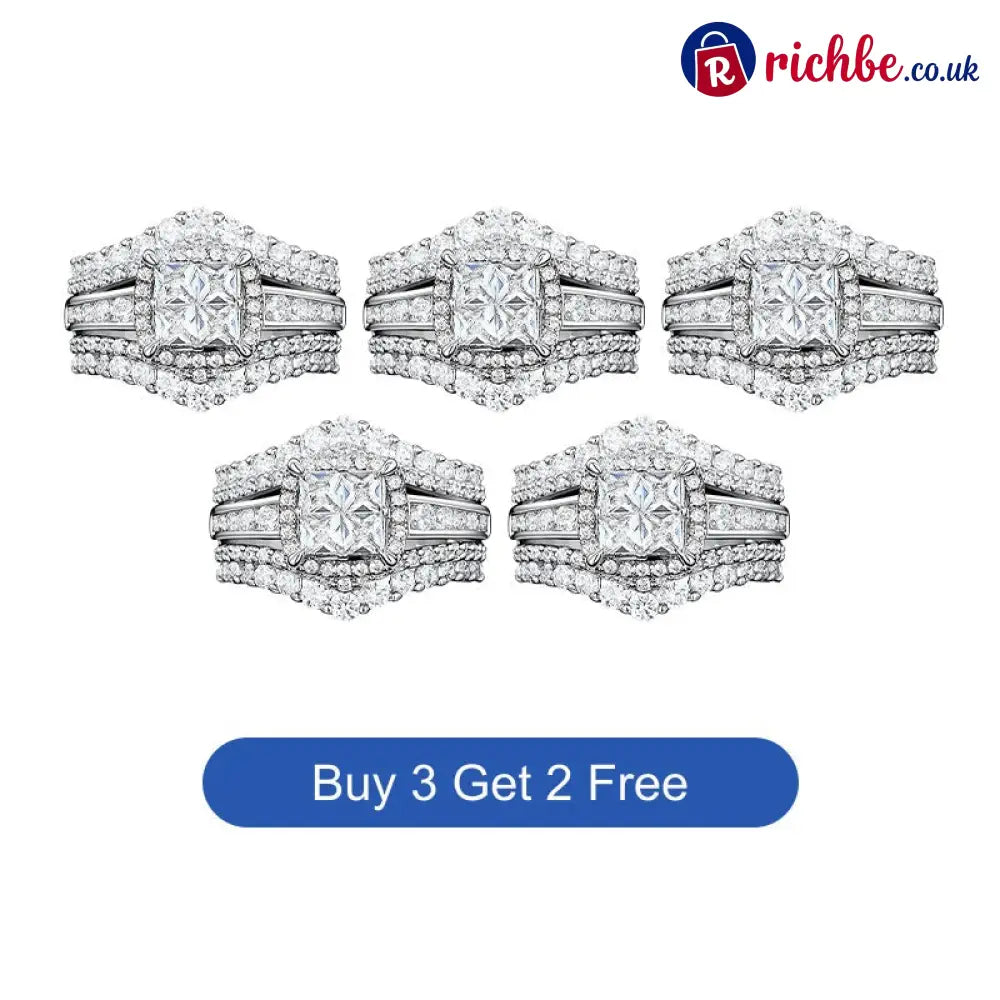 💎 Women’s Princess Cut Cubic Zirconia Filled Ring ✨ - Clothing & Accessories