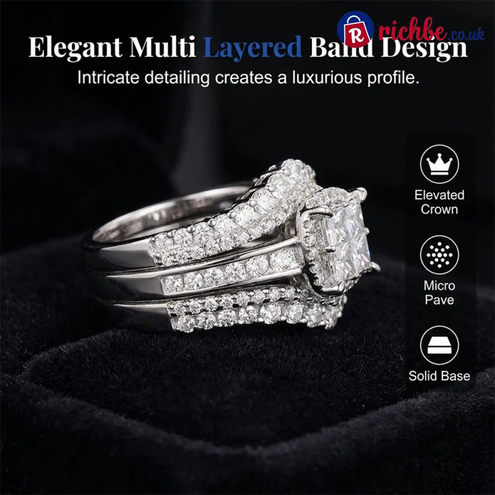 💎 Women’s Princess Cut Cubic Zirconia Filled Ring ✨ - Clothing & Accessories