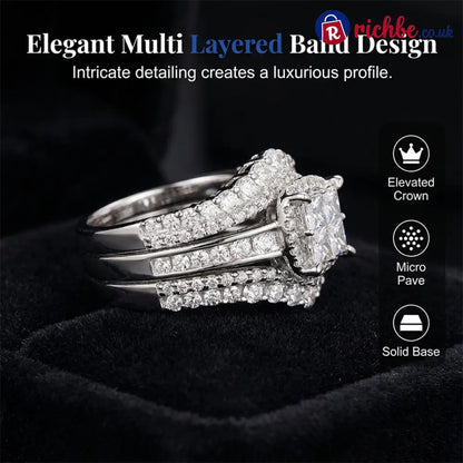 💎 Women’s Princess Cut Cubic Zirconia Filled Ring ✨ - Clothing & Accessories
