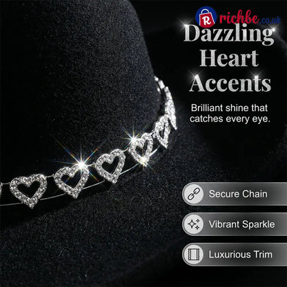 👒 Women’s Rhinestone Heart Cowboy Hat Elegant French Jazz Fedora❤️ - Clothing & Accessories
