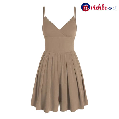 💕 Women‘s Ribbed Knit Romper – Breathable & skin-friendly - Apricot / S/ UK6 - Hot Selling