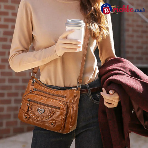 📢📢 Women’s Soft PU Leather Multi-Pocket Crossbody Bag - Clothing & Accessories