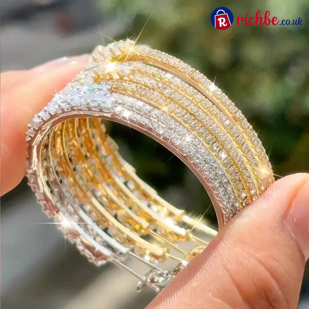 💎 ✨ Women’s Sparkling CZ Hoop Earrings – Micro-Paved Lightweight Copper & Bold Design – Elegant Versatile & Perfect