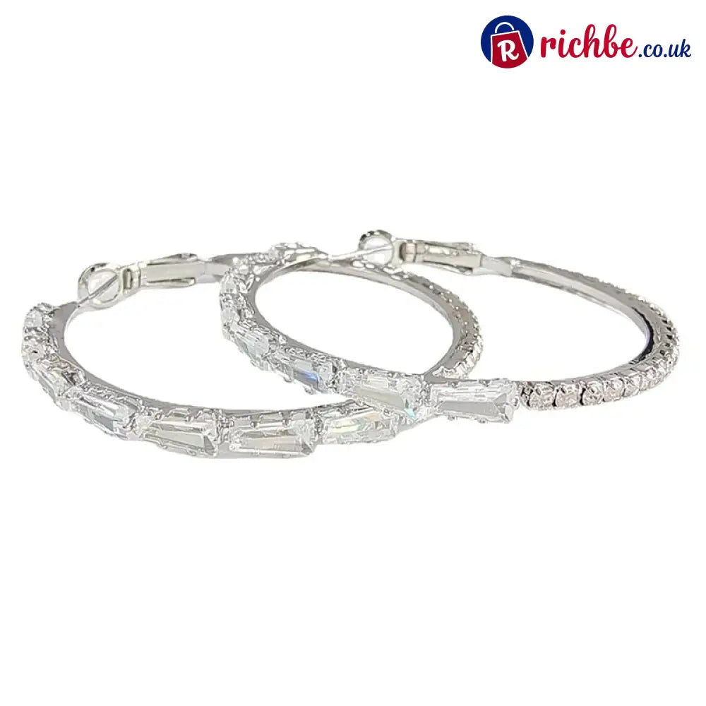 💎 ✨ Women’s Sparkling CZ Hoop Earrings – Micro-Paved Lightweight Copper & Bold Design – Elegant Versatile & Perfect