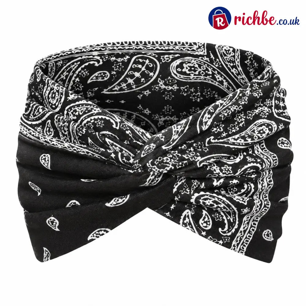 Womens Styling Retro Printed Headband - 🔥 - Black