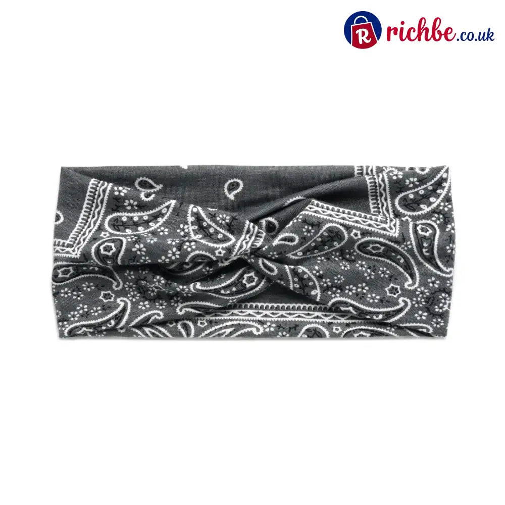 Womens Styling Retro Printed Headband - 🔥 - Dark Gray