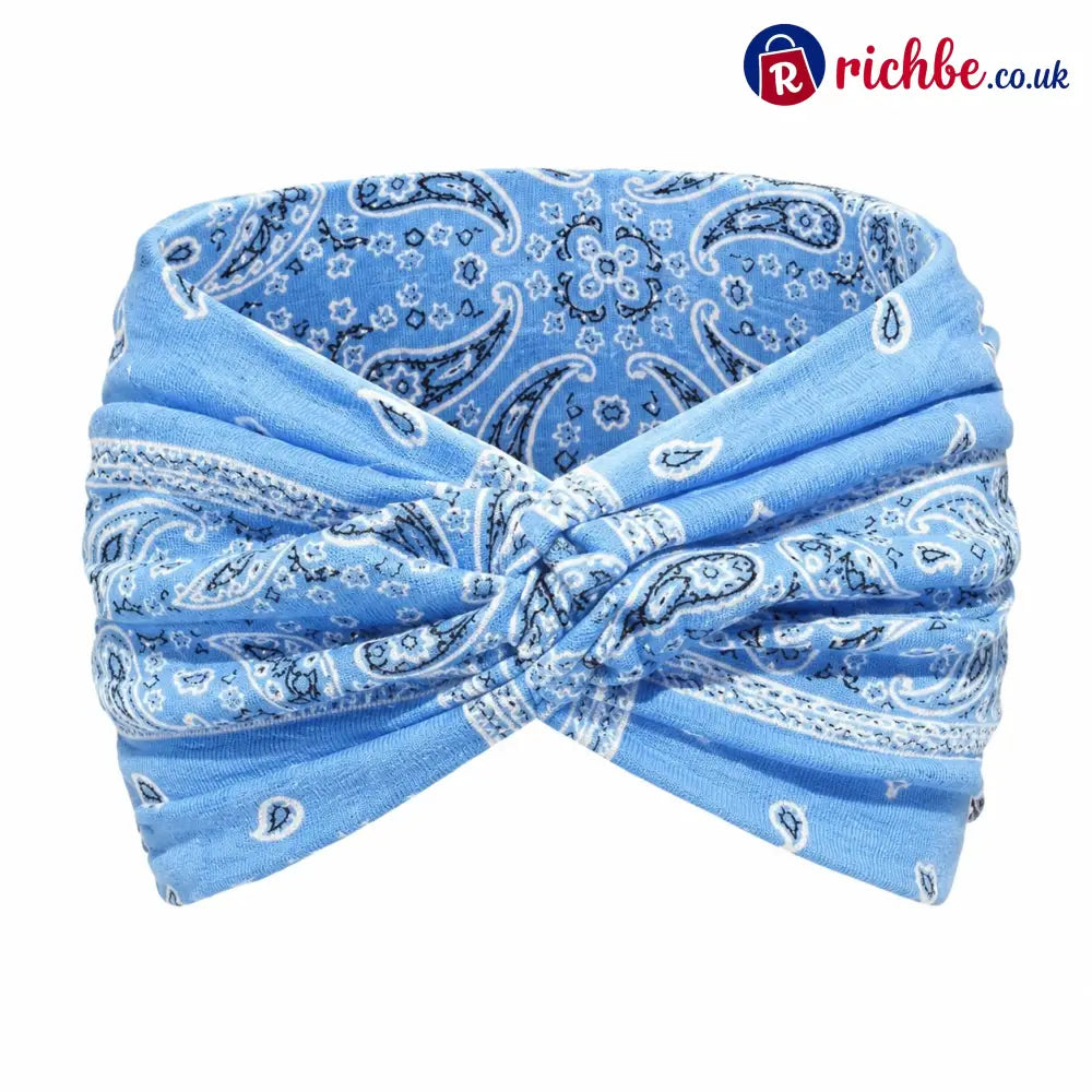 Womens Styling Retro Printed Headband - 🔥 - Light Blue