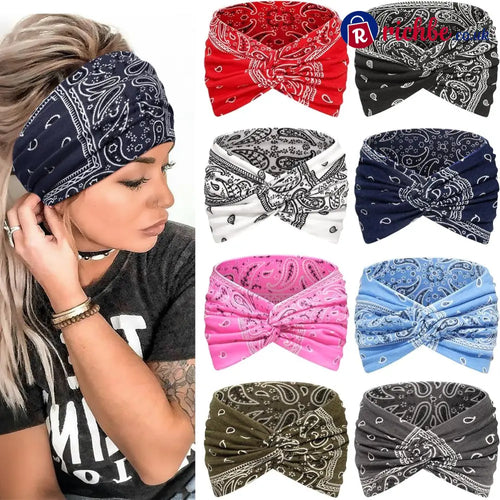 Womens Styling Retro Printed Headband - 🔥 - Special Price 8 Pack(Full Colors 🔥)