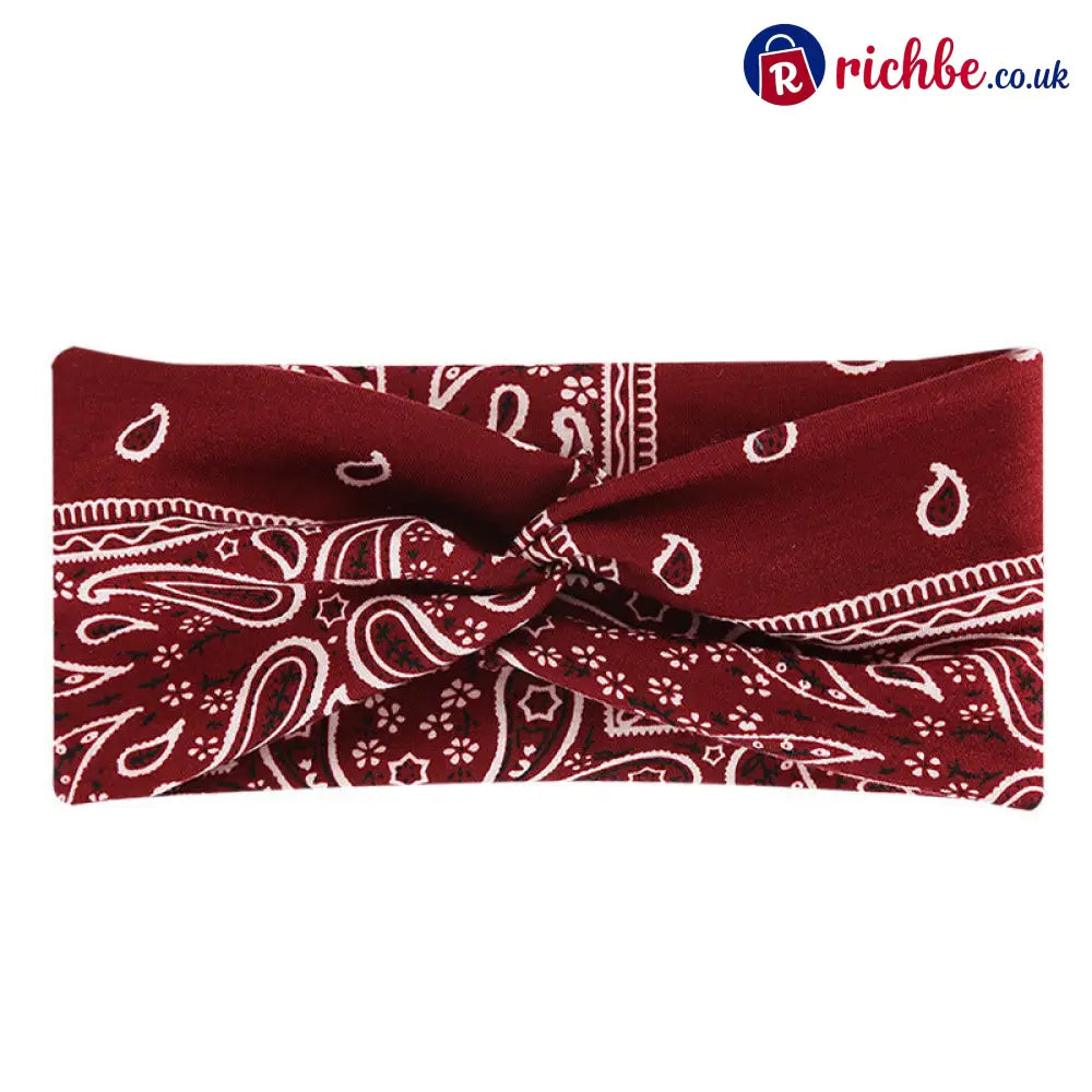 Womens Styling Retro Printed Headband - 🔥 - Wine Red