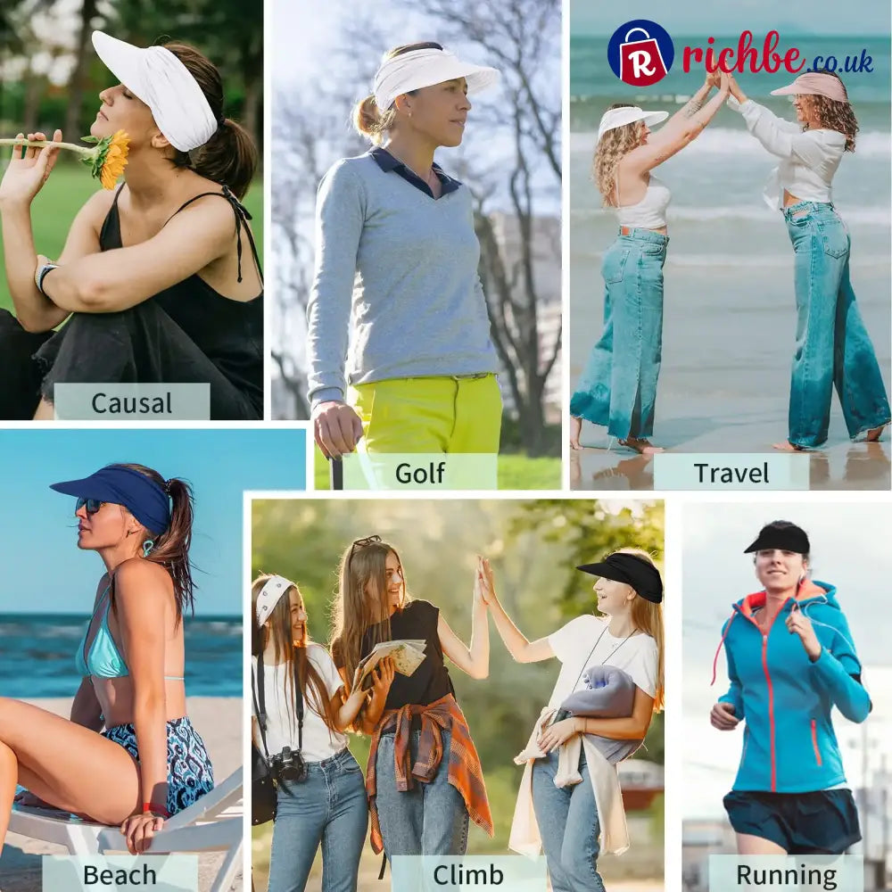 Women’s UPF 50+ UV Protection Sun Visor Hat