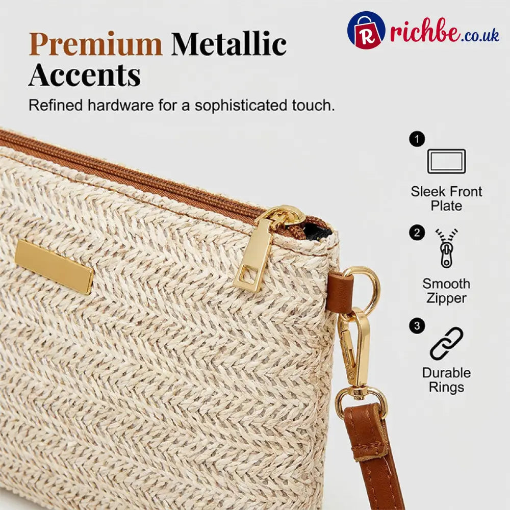 Women’s Woven Straw Shoulder Clutch Bag 💖 - Clothing & Accessories