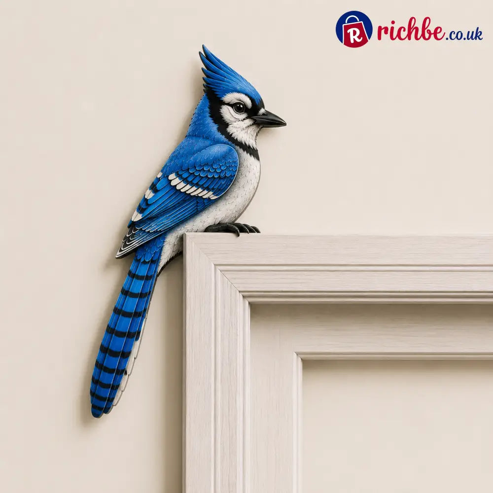 🦉Wooden Owl Door Topper - Right / Blue Jay Bird
