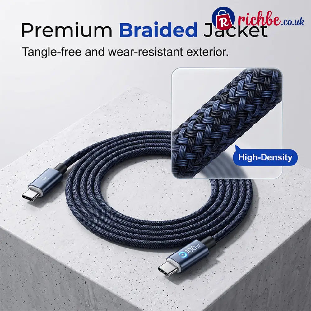 💥World Famous 5x Sold Out🔥Charge Any Device Instantly! No-Overcharge 100W Braided Cable - ?Hot Products?