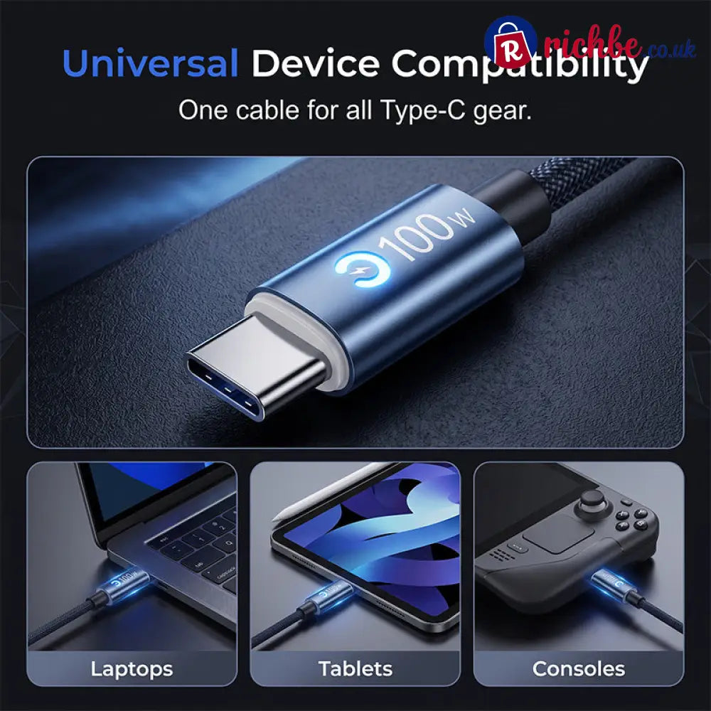 💥World Famous 5x Sold Out🔥Charge Any Device Instantly! No-Overcharge 100W Braided Cable - ?Hot Products?